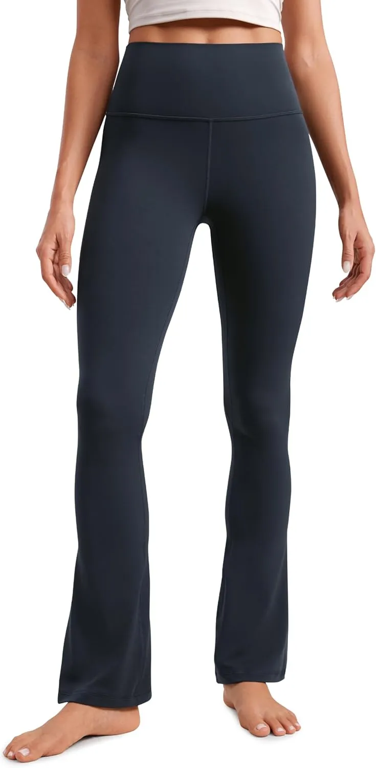 CRZ YOGA Butterluxe High Waist Mini Flared Leggings for Women 30" / 31.5" - Bootcut Yoga Pants with Pocket Casual Lounge
