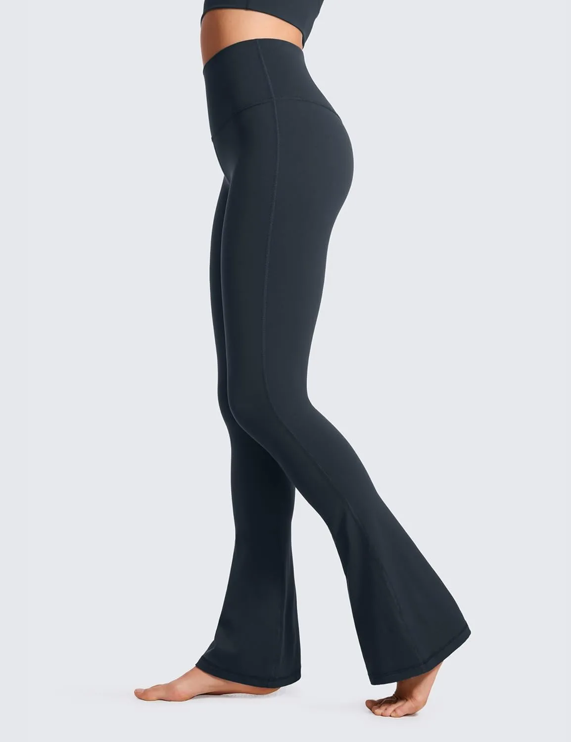 CRZ YOGA Butterluxe High Waist Mini Flared Leggings for Women 30" / 31.5" - Bootcut Yoga Pants with Pocket Casual Lounge