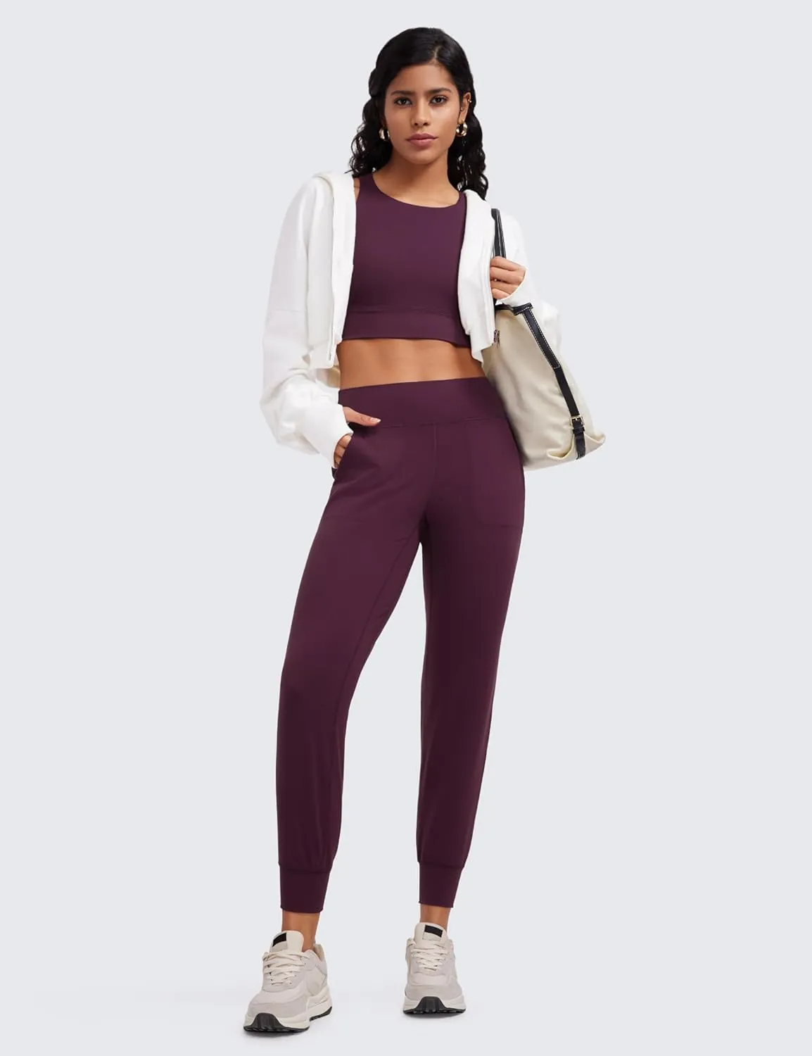 CRZ YOGA Butterluxe High Waisted Joggers for Women 27" - Buttery Soft Yoga Lounge Workout Leggings Pants with Pockets