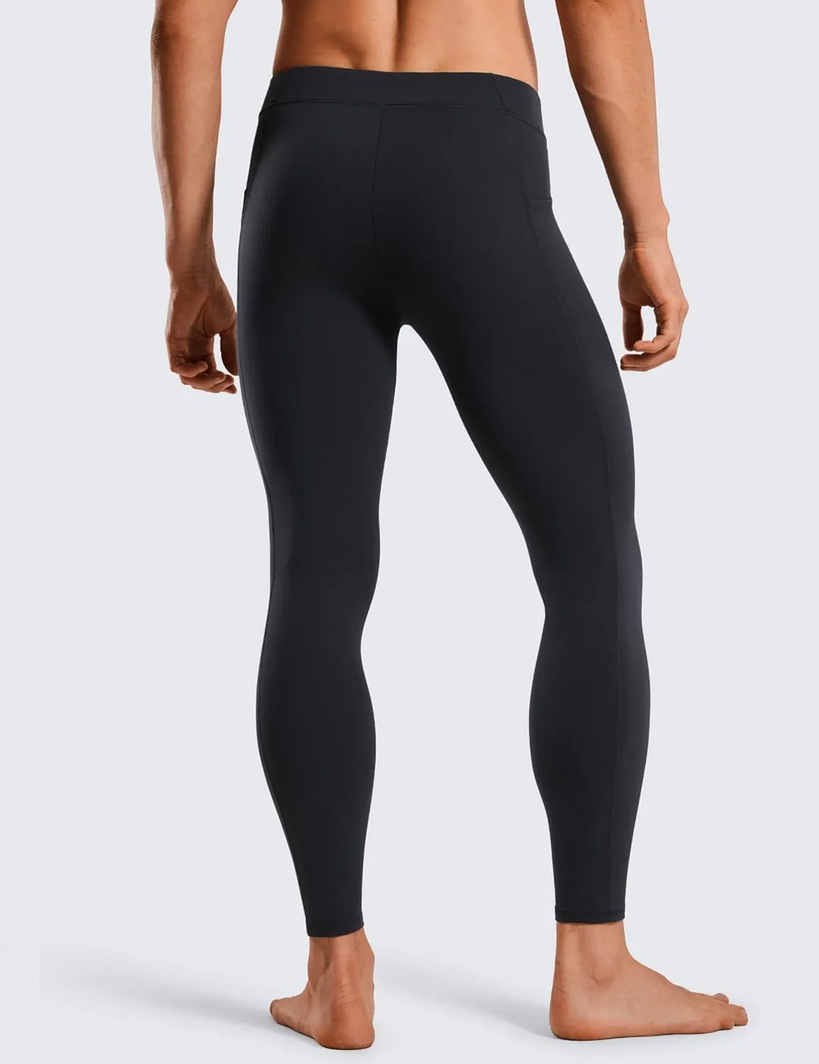 CRZ YOGA Butterluxe Mens Leggings with Pockets 27" Buttery Soft Yoga Pants Workout Running Tights