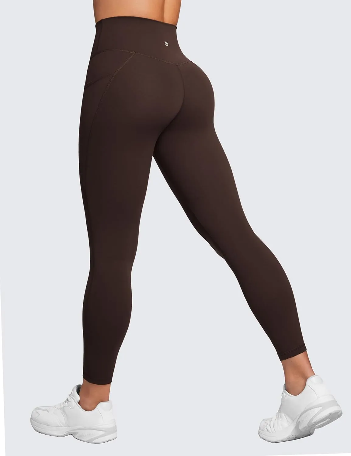 CRZ YOGA Butterluxe Womens Crossover Waist Workout Leggings with Pockets 25" - V Cross High Waist Gym Lounge Yoga Pants