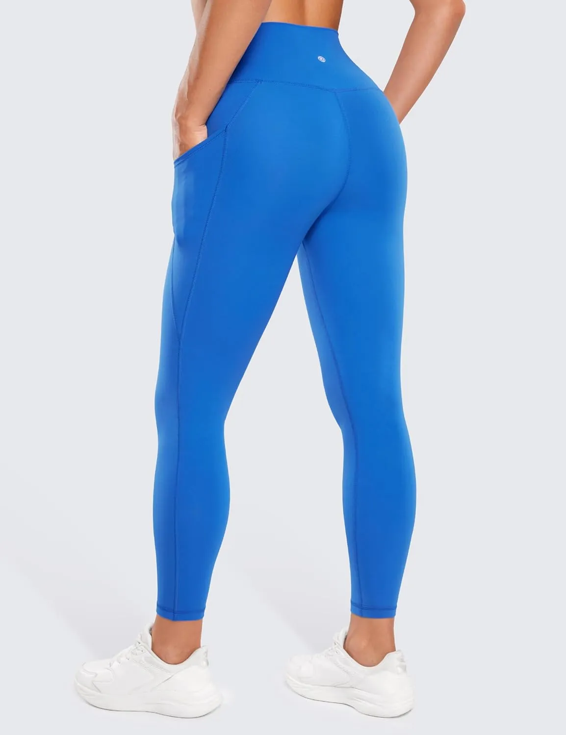 CRZ YOGA Butterluxe Womens Crossover Waist Workout Leggings with Pockets 25" - V Cross High Waist Gym Lounge Yoga Pants