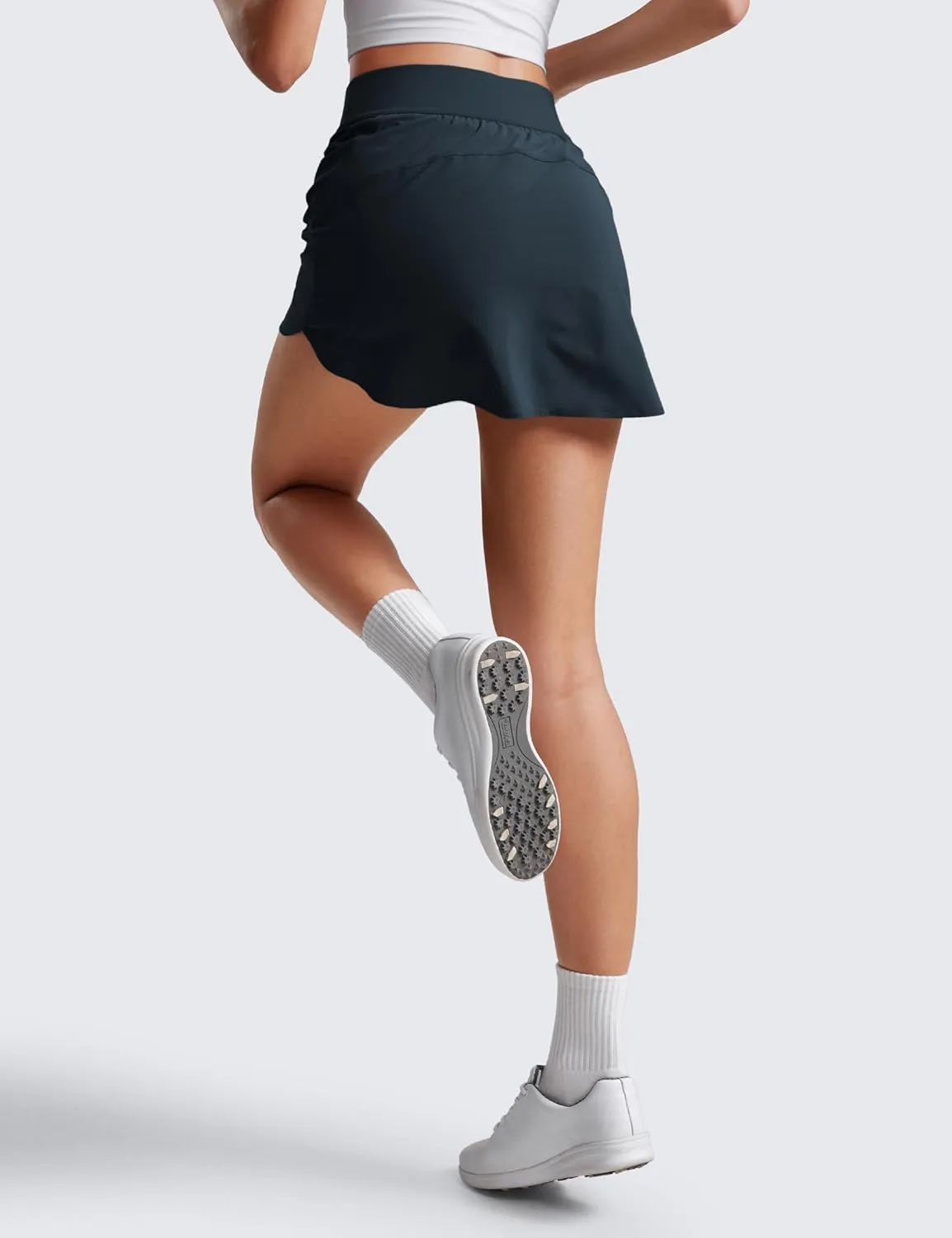 CRZ YOGA Dolphin Golf Skirts for Women A Line High Waisted Casual Athletic Mini Tennis Pickleball Skort with Zipper Pocket