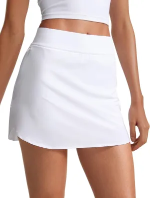 CRZ YOGA Dolphin Golf Skirts for Women A Line High Waisted Casual Athletic Mini Tennis Pickleball Skort with Zipper Pocket