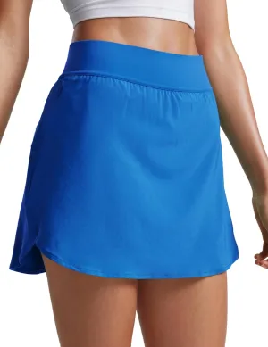 CRZ YOGA Dolphin Golf Skirts for Women A Line High Waisted Casual Athletic Mini Tennis Pickleball Skort with Zipper Pocket