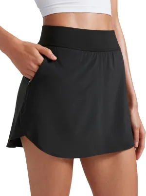 CRZ YOGA Dolphin Golf Skirts for Women A Line High Waisted Casual Athletic Mini Tennis Pickleball Skort with Zipper Pocket