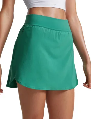 CRZ YOGA Dolphin Golf Skirts for Women A Line High Waisted Casual Athletic Mini Tennis Pickleball Skort with Zipper Pocket