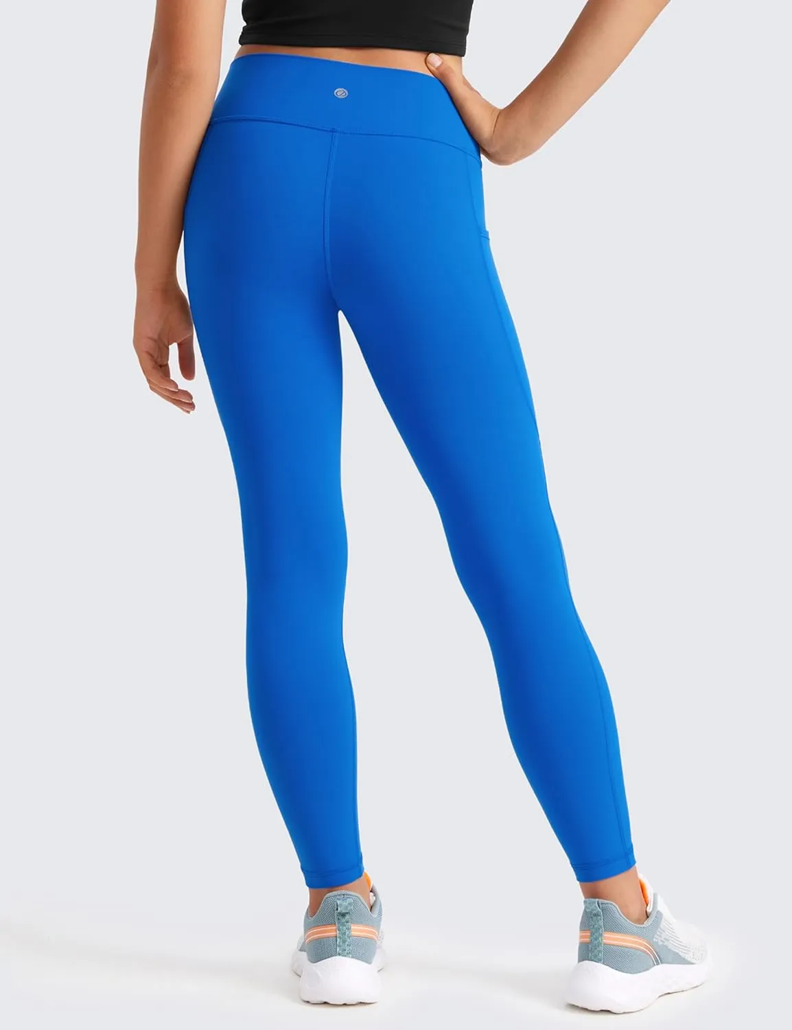 CRZ YOGA Girls Butterluxe Athletic Leggings with Pockets - High Waist Lounge Kids Teen Pants Yoga Active Dance Running Tights