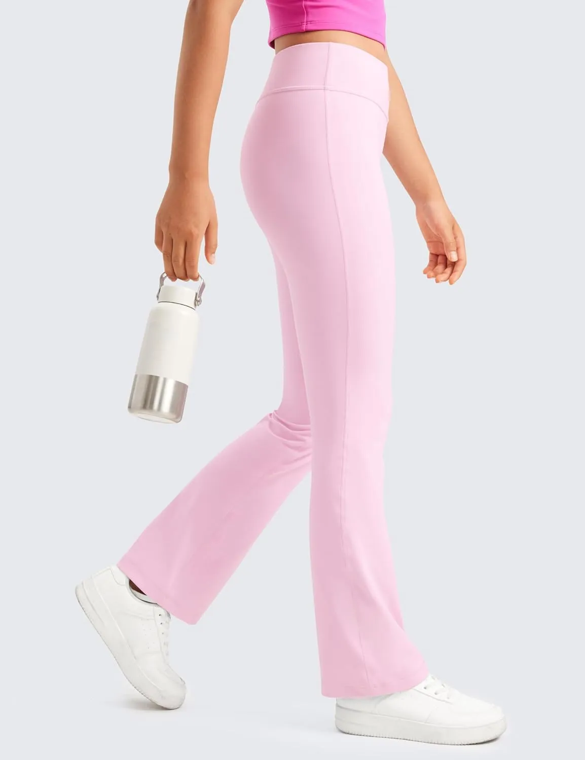 CRZ YOGA Girls Butterluxe Flare Leggings - Kids High Waist Bell Bottoms Bootcut Lounge Casual Active Yoga Dance Pants