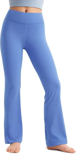 CRZ YOGA Girls Butterluxe Flare Leggings - Kids High Waist Bell Bottoms Bootcut Lounge Casual Active Yoga Dance Pants