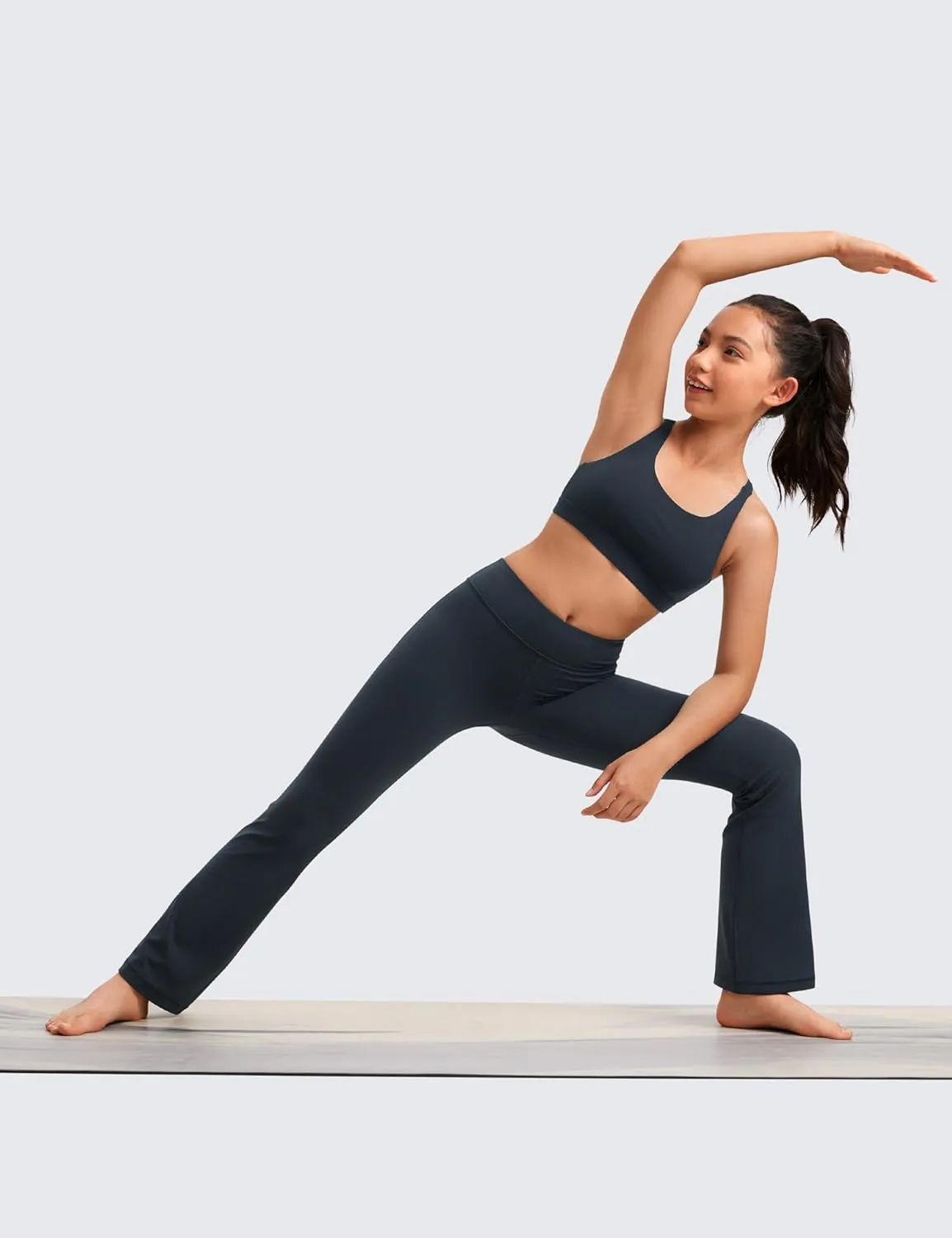 CRZ YOGA Girls Butterluxe Flare Leggings - Kids High Waist Bell Bottoms Bootcut Lounge Casual Active Yoga Dance Pants