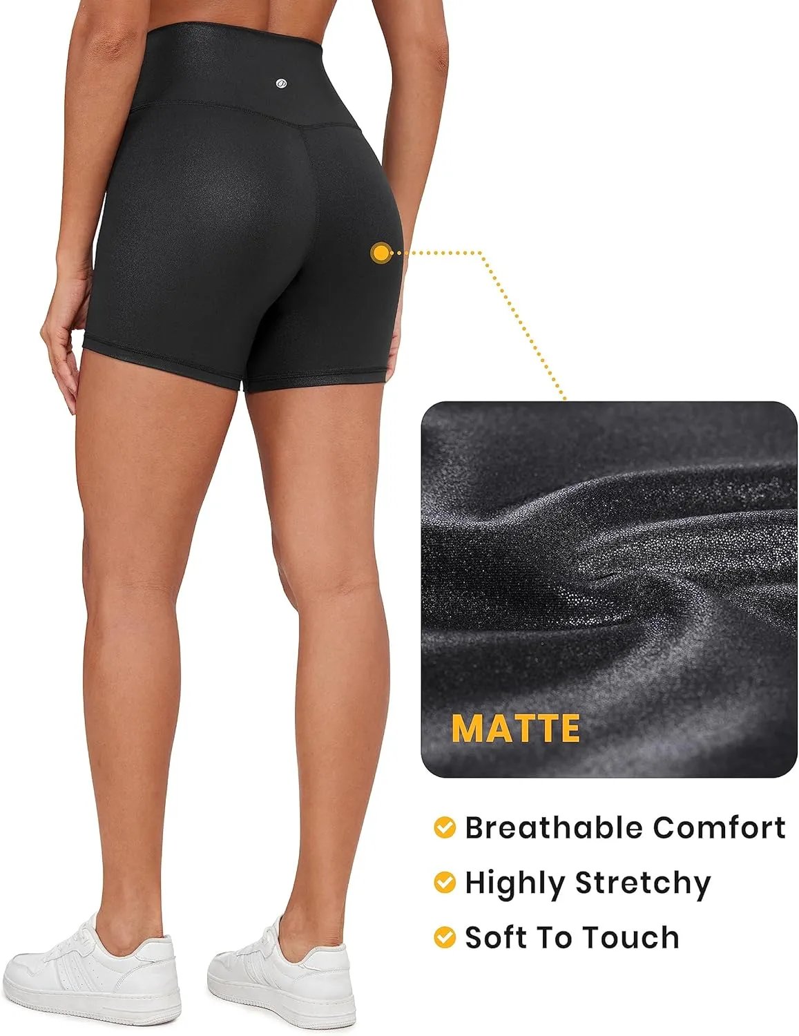 CRZ YOGA Womens Butterluxe Crossover Biker Shorts 5 Inches - Criss Cross High Waisted Workout Yoga Buttery Soft
