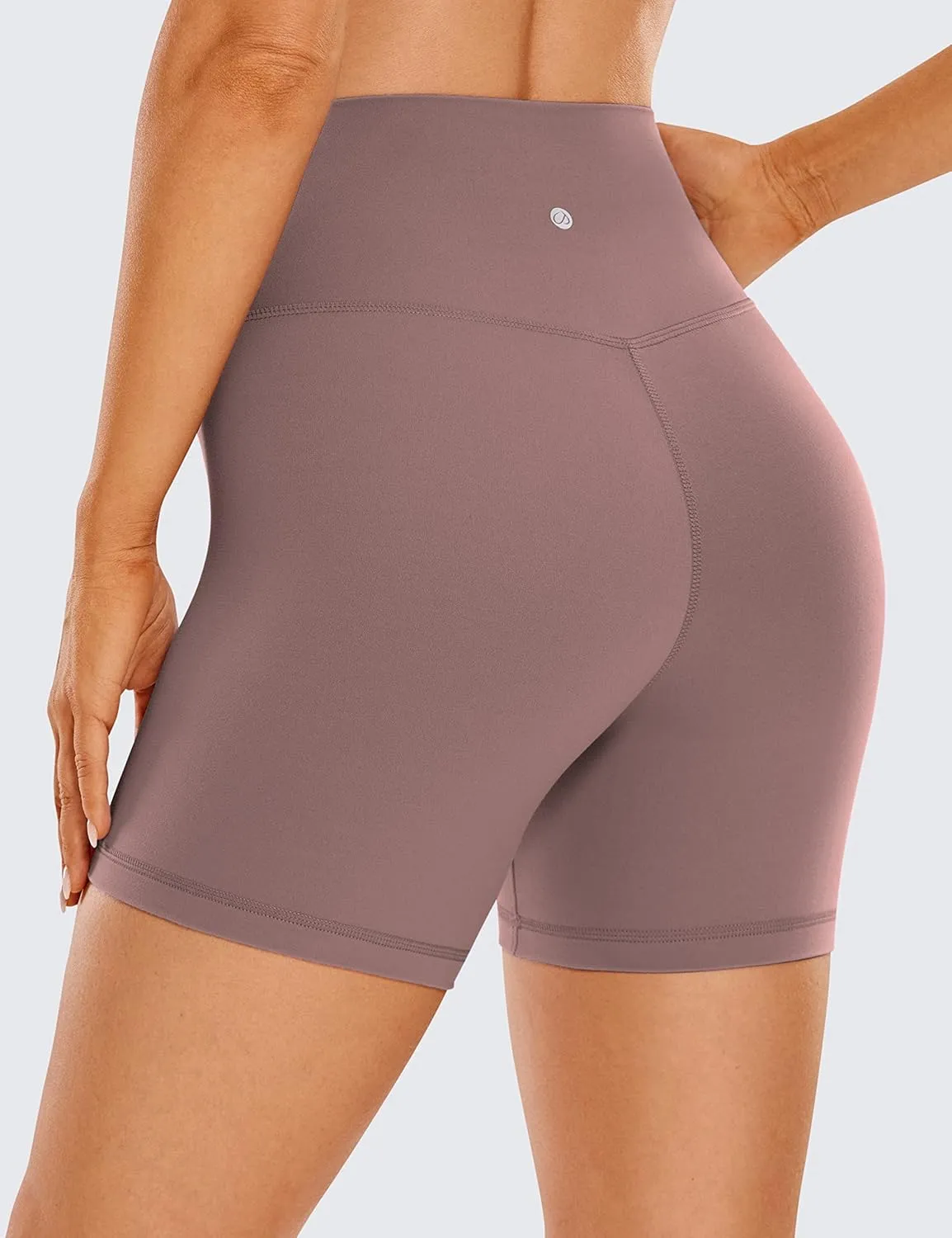 CRZ YOGA Womens Butterluxe Crossover Biker Shorts 5 Inches - Criss Cross High Waisted Workout Yoga Buttery Soft