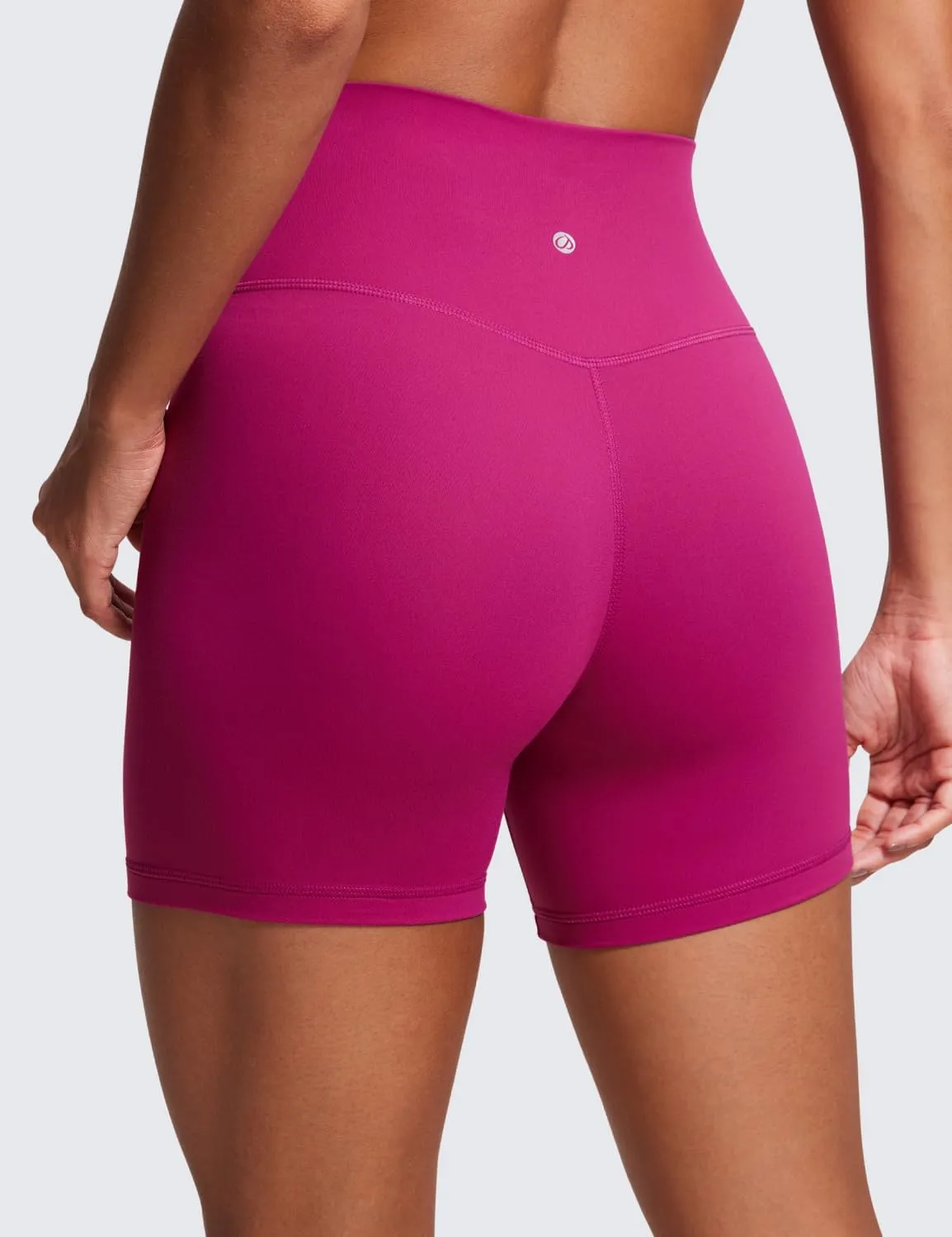 CRZ YOGA Womens Butterluxe Crossover Biker Shorts 5 Inches - Criss Cross High Waisted Workout Yoga Buttery Soft