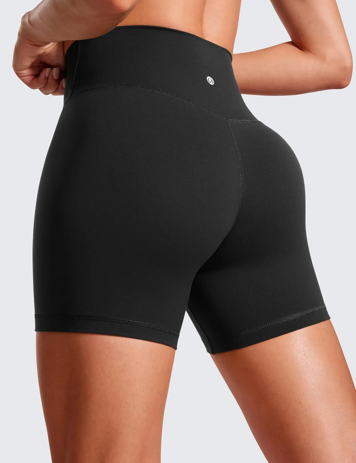 CRZ YOGA Womens Butterluxe Crossover Biker Shorts 5 Inches - Criss Cross High Waisted Workout Yoga Buttery Soft