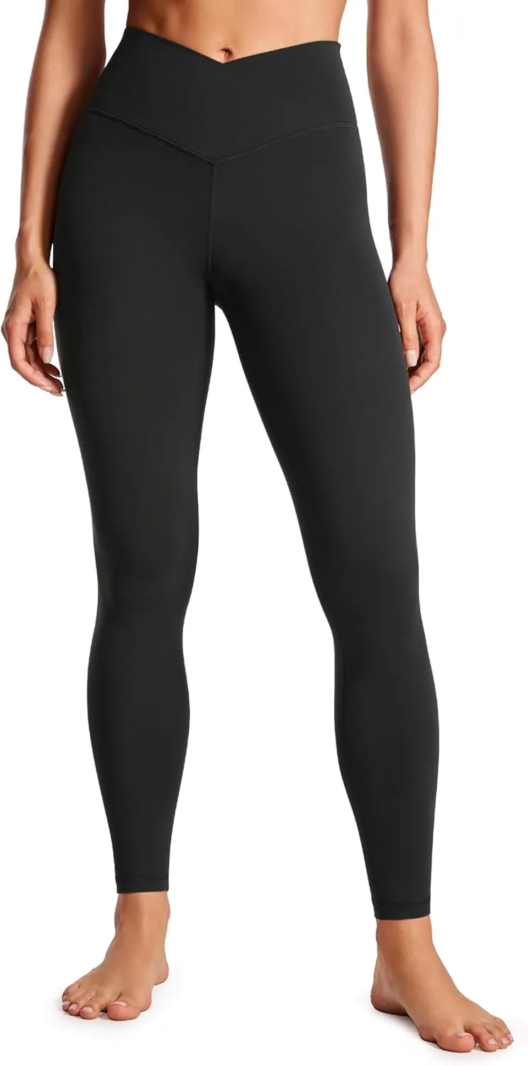 CRZ YOGA Womens Butterluxe Crossover High Waist Workout Leggings 28" - Criss Cross Full Length Gym Lounge Athletic Yoga Pants