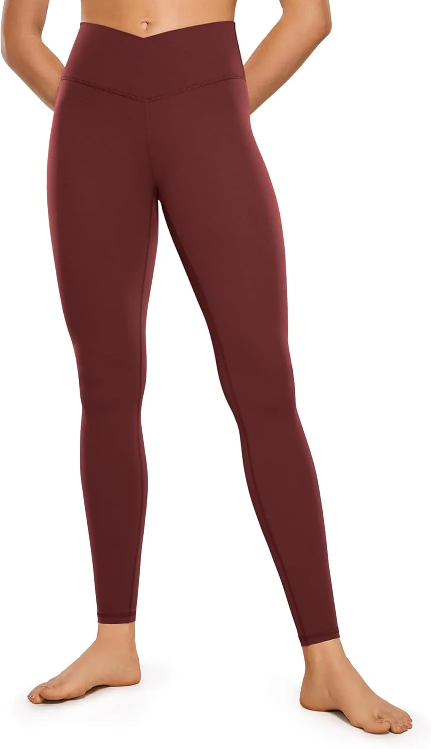 CRZ YOGA Womens Butterluxe Crossover High Waist Workout Leggings 28" - Criss Cross Full Length Gym Lounge Athletic Yoga Pants