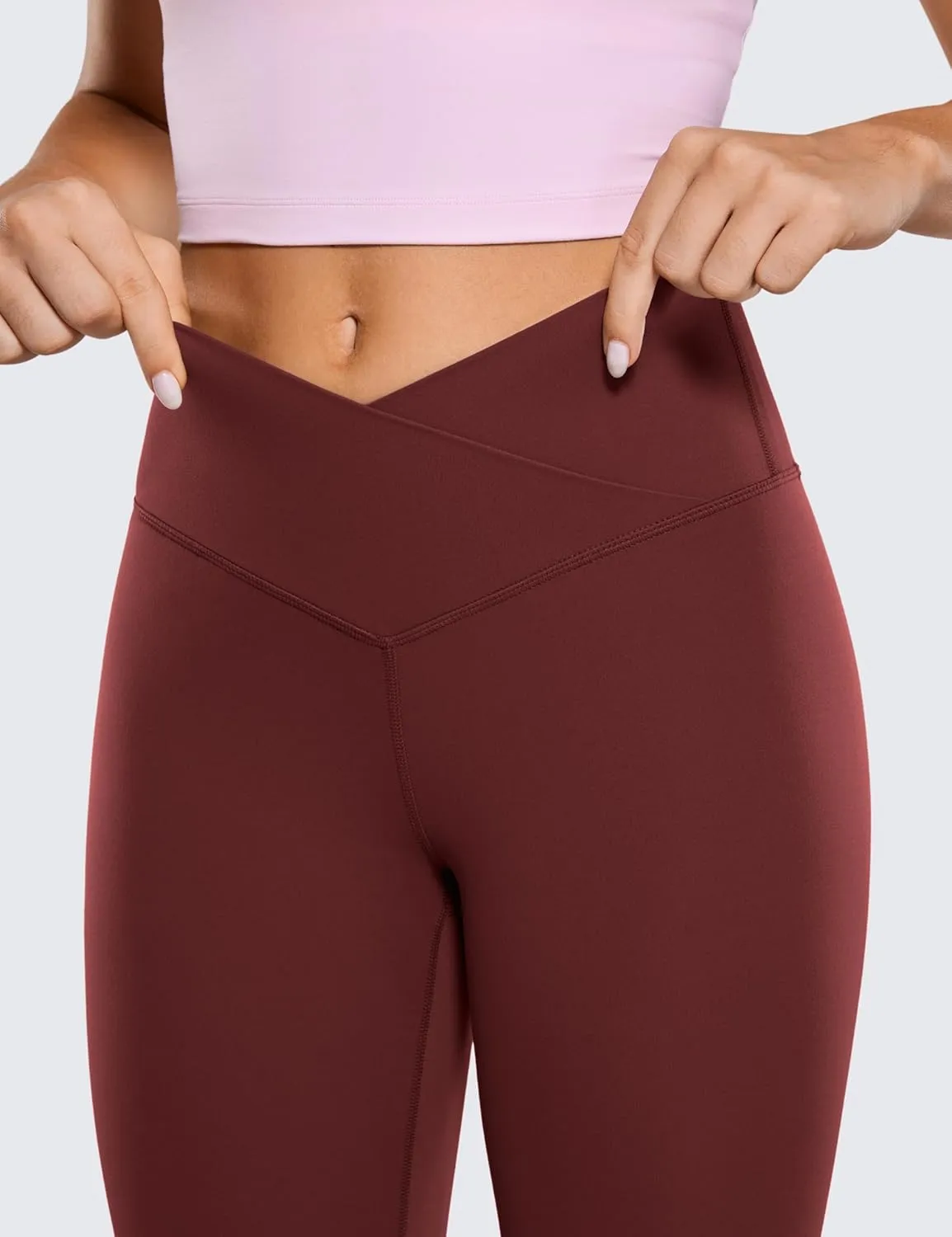 CRZ YOGA Womens Butterluxe Crossover High Waist Workout Leggings 28" - Criss Cross Full Length Gym Lounge Athletic Yoga Pants
