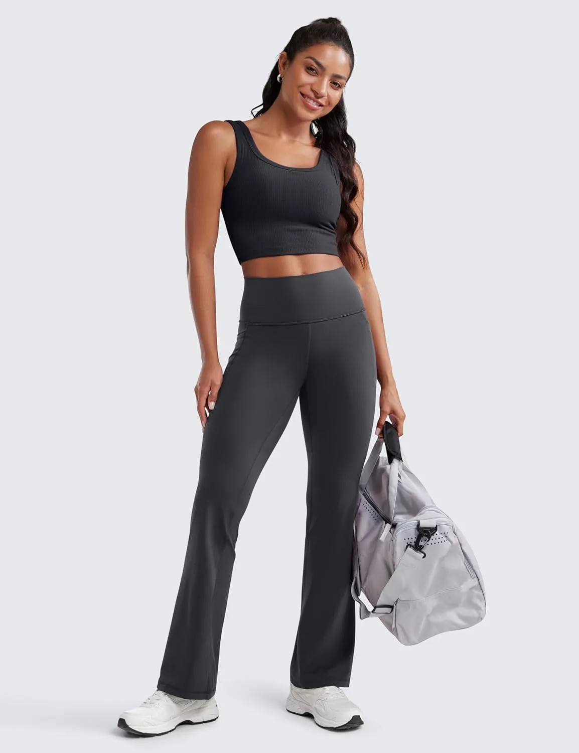 CRZ YOGA Womens Butterluxe High Waist Flare Pants 31.5" - Yoga Bootcut with Side Pockets Wide Leg Lounge Casual