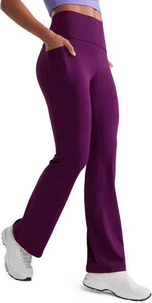 CRZ YOGA Womens Butterluxe High Waist Flare Pants 31.5" - Yoga Bootcut with Side Pockets Wide Leg Lounge Casual