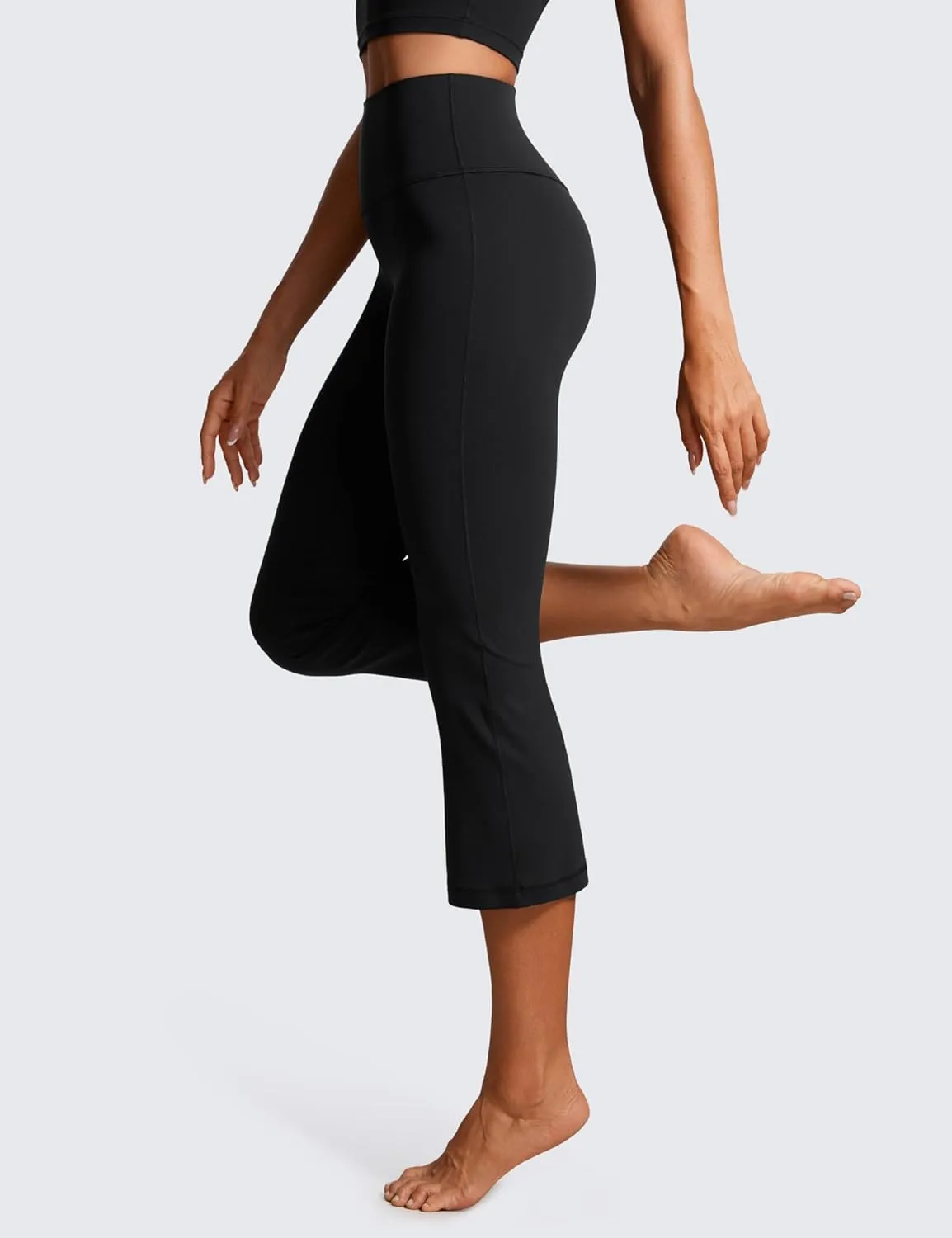 CRZ YOGA Womens Butterluxe High Waisted Flare Capris Leggings 23" - Bootcut Yoga Pants Cropped Lounge Casual Comfy