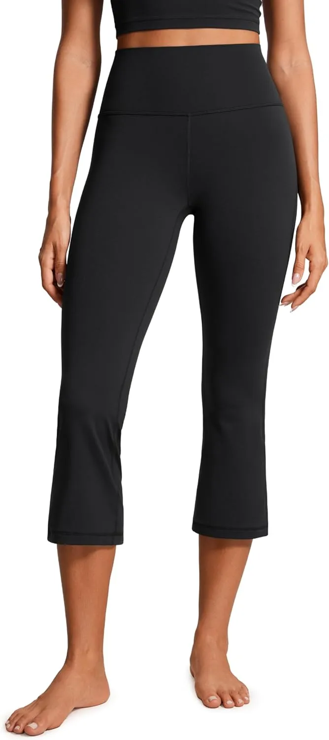 CRZ YOGA Womens Butterluxe High Waisted Flare Capris Leggings 23" - Bootcut Yoga Pants Cropped Lounge Casual Comfy
