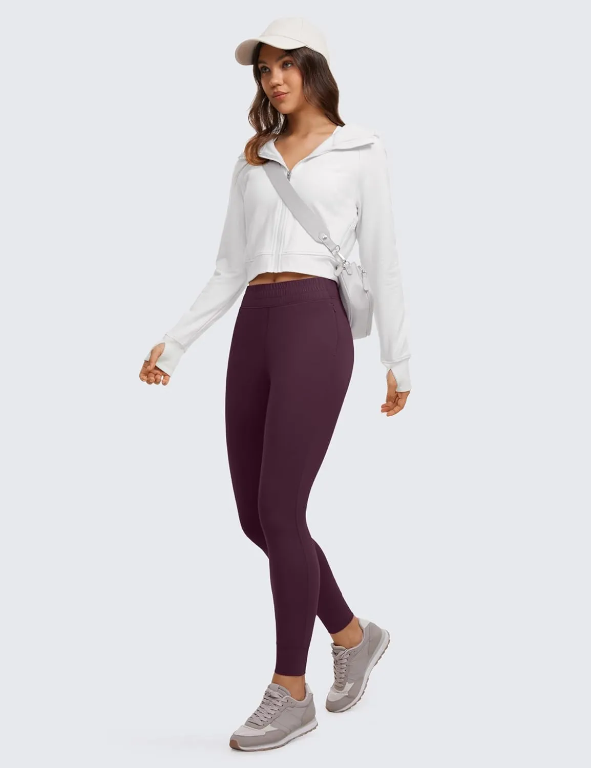 CRZ YOGA Womens Butterluxe High Waisted Joggers 27 Inches - Buttery Soft Lounge Yoga Pants with Pockets Workout Leggings