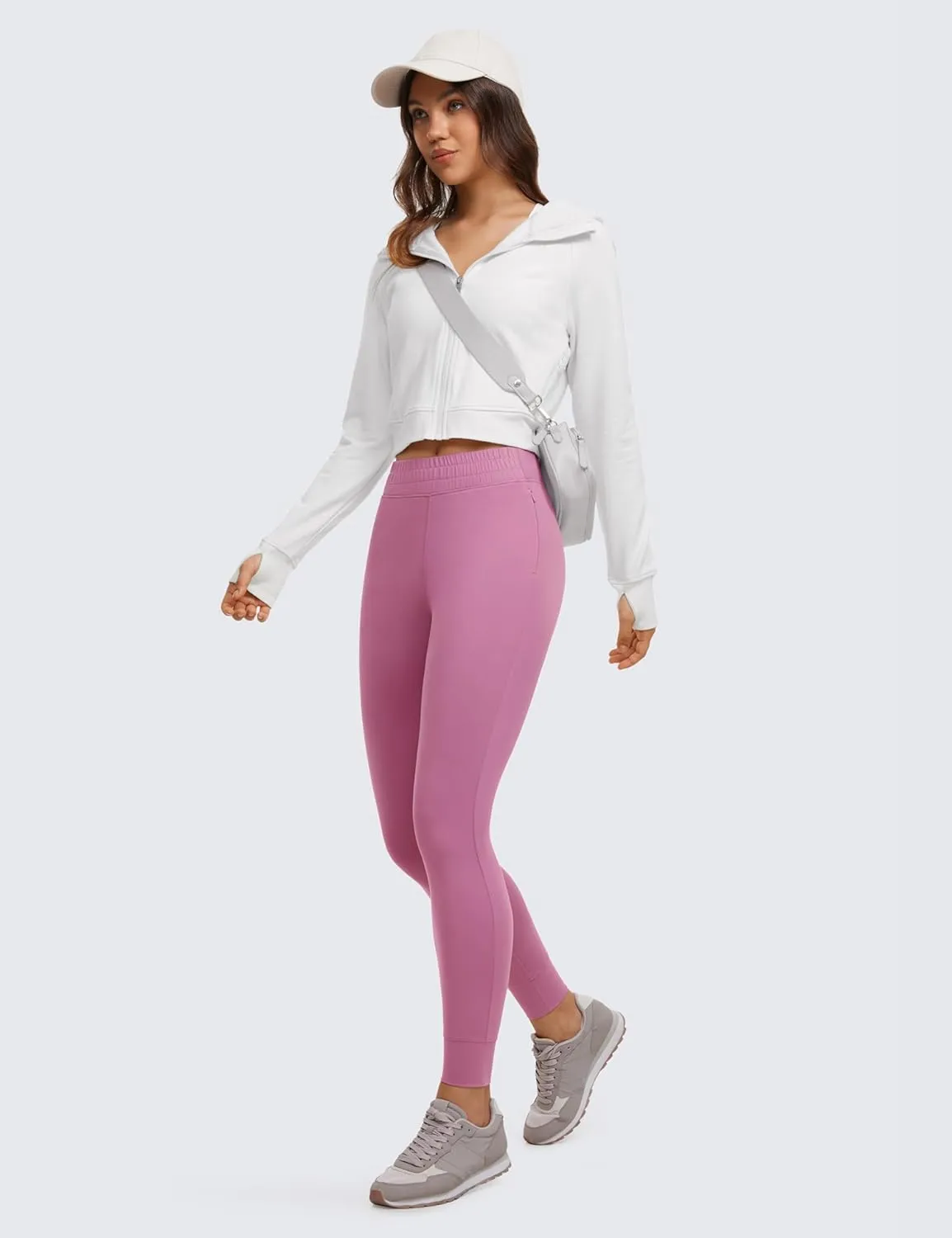 CRZ YOGA Womens Butterluxe High Waisted Joggers 27 Inches - Buttery Soft Lounge Yoga Pants with Pockets Workout Leggings
