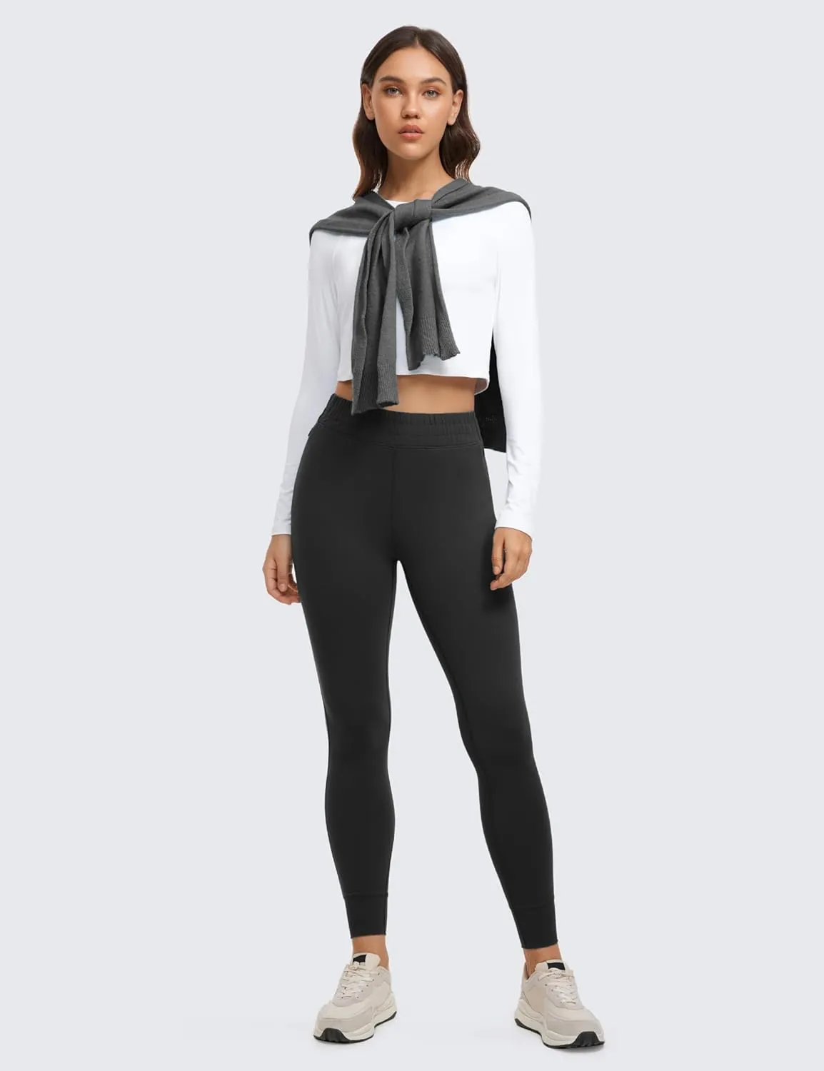 CRZ YOGA Womens Butterluxe High Waisted Joggers 27 Inches - Buttery Soft Lounge Yoga Pants with Pockets Workout Leggings