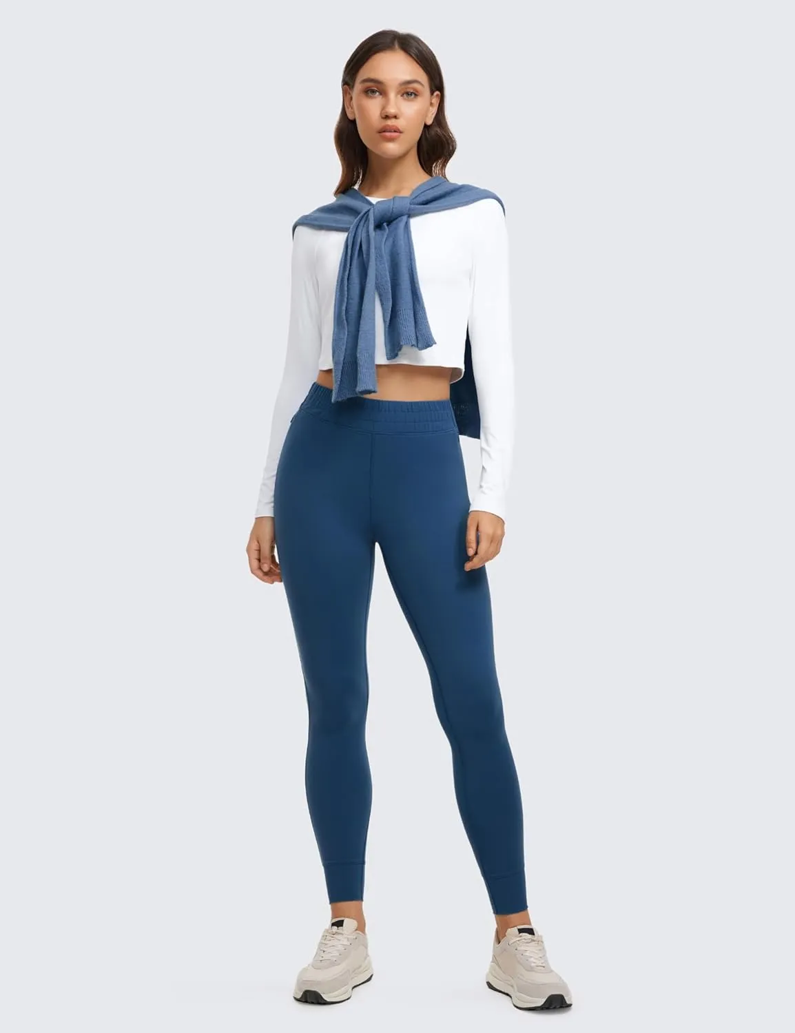 CRZ YOGA Womens Butterluxe High Waisted Joggers 27 Inches - Buttery Soft Lounge Yoga Pants with Pockets Workout Leggings