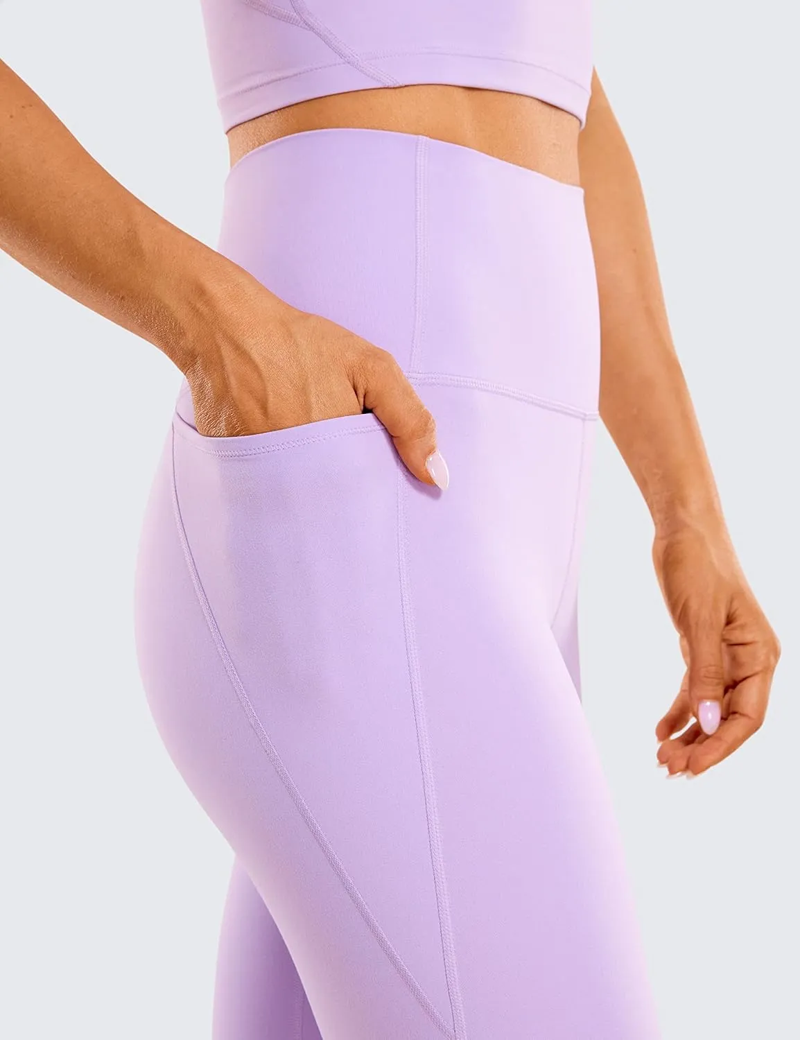 CRZ YOGA Women's Butterluxe Knee Length Capri Leggings 13 Inches - High Waisted Workout Yoga Long Biker Shorts with Pockets