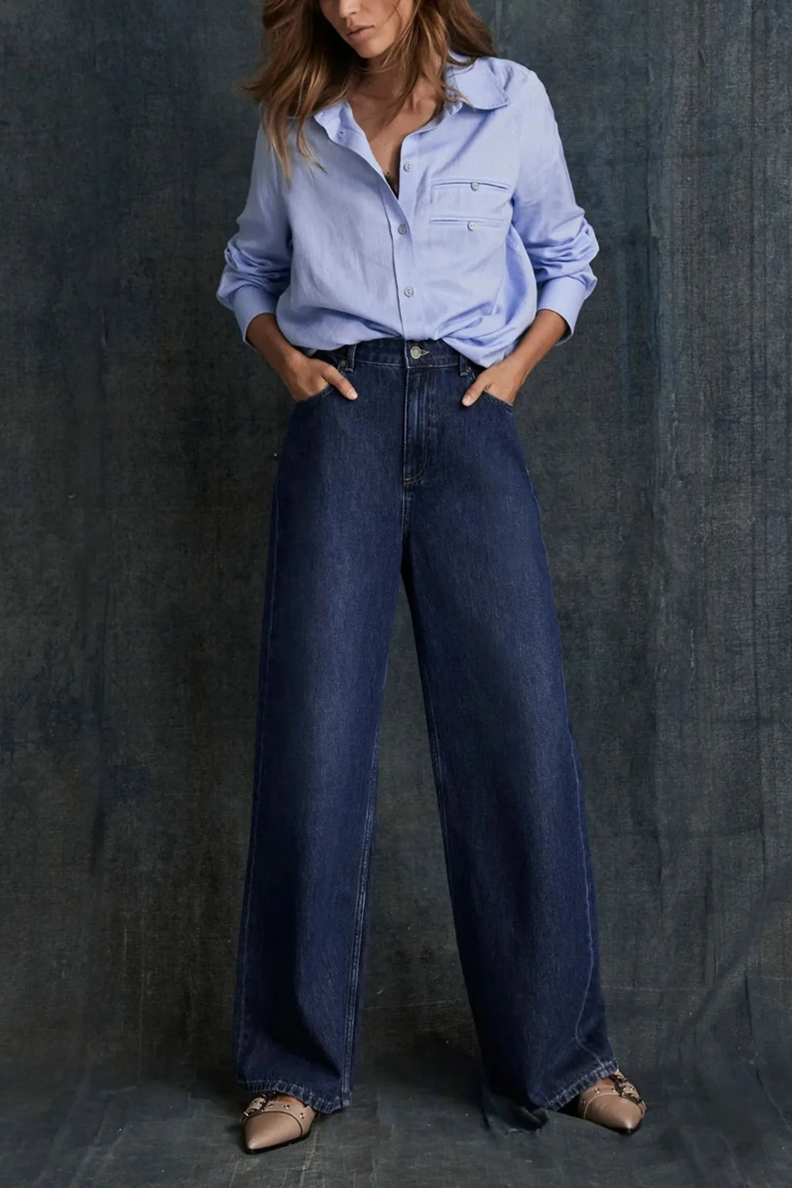 Dark Indigo Super Soft Wide Jeans