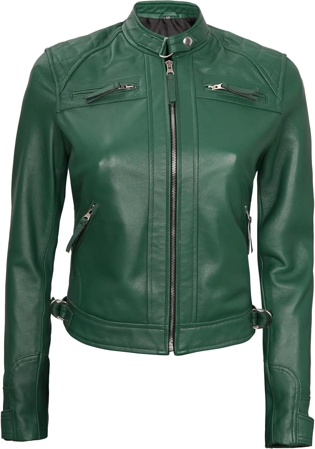 Decrum Real Womens Leather Jacket - Cafe Racer Style Leather Jackets for Women