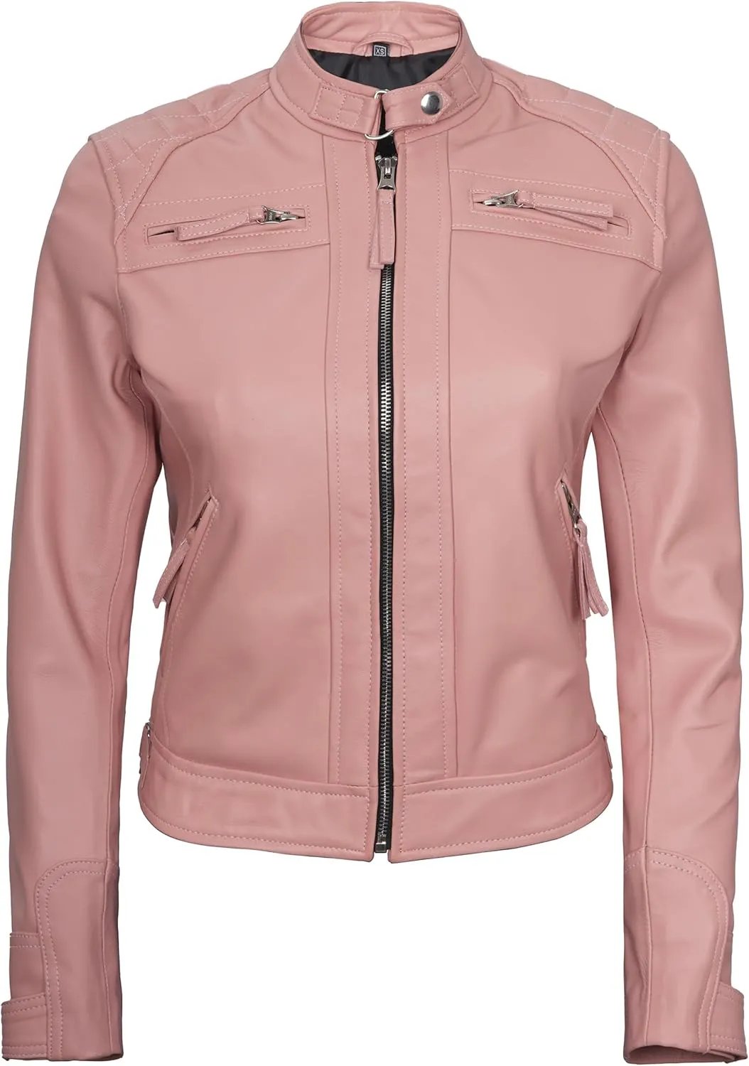 Decrum Real Womens Leather Jacket - Cafe Racer Style Leather Jackets for Women