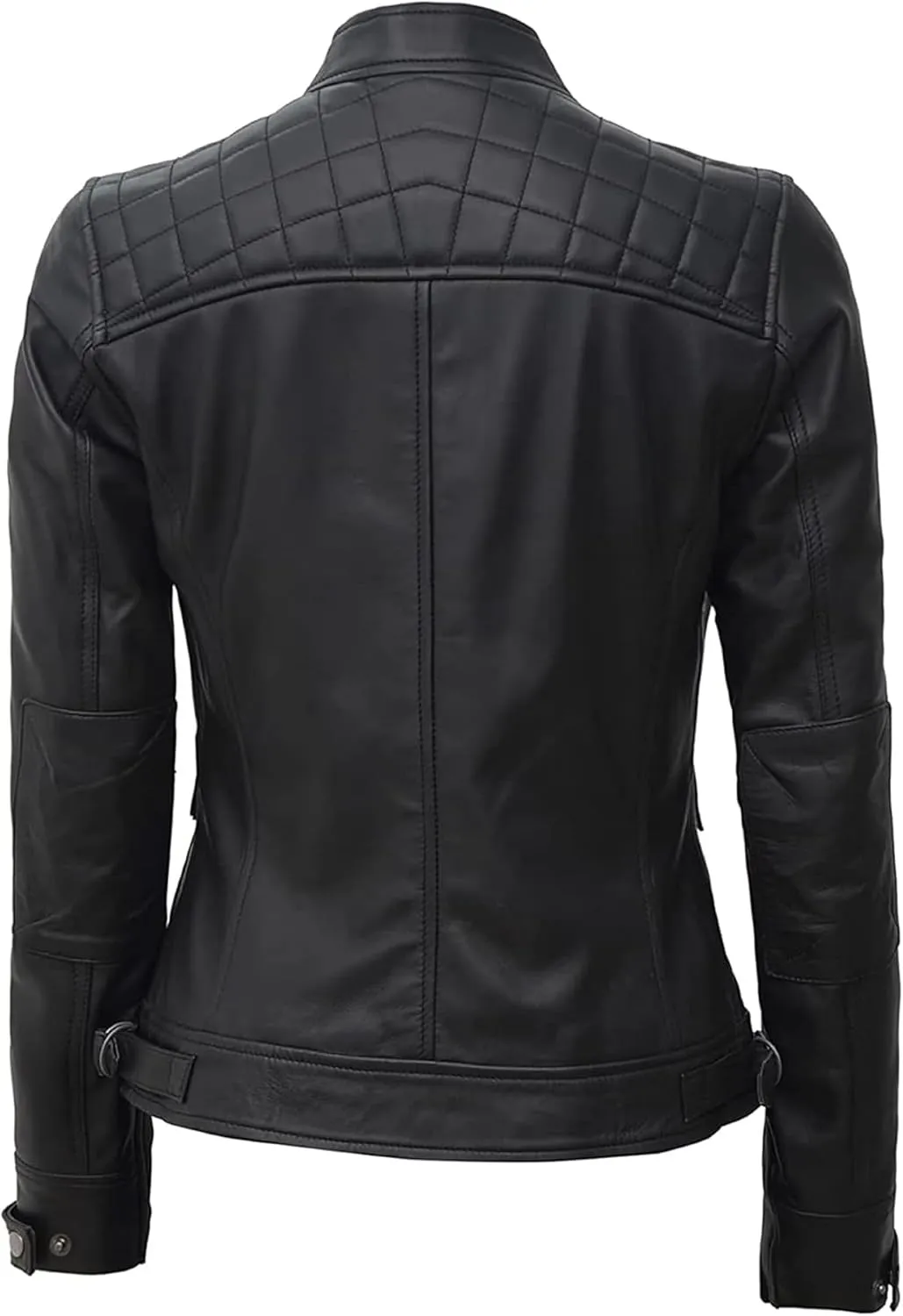 Decrum Real Womens Leather Jacket - Cafe Racer Style Leather Jackets for Women