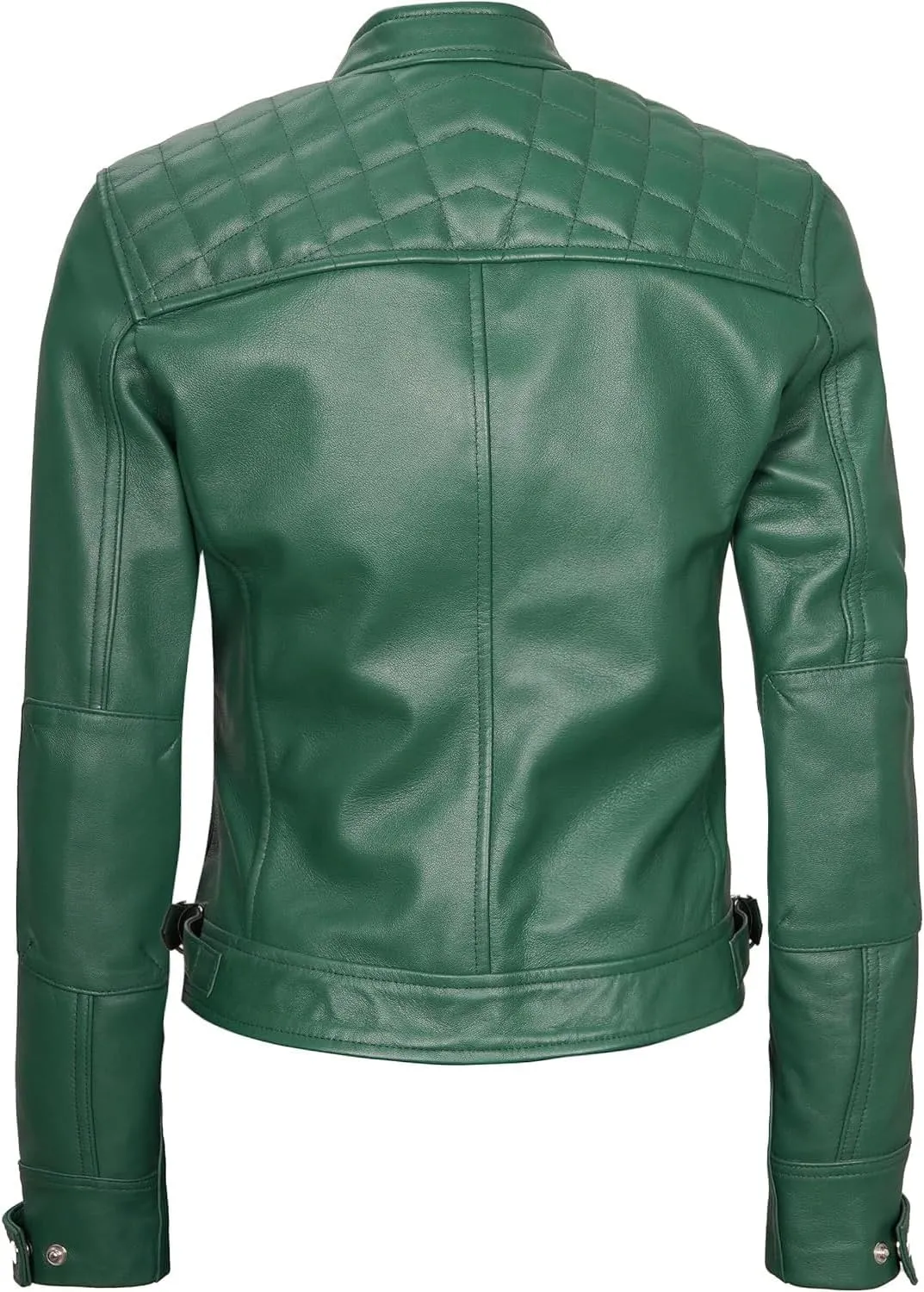 Decrum Real Womens Leather Jacket - Cafe Racer Style Leather Jackets for Women