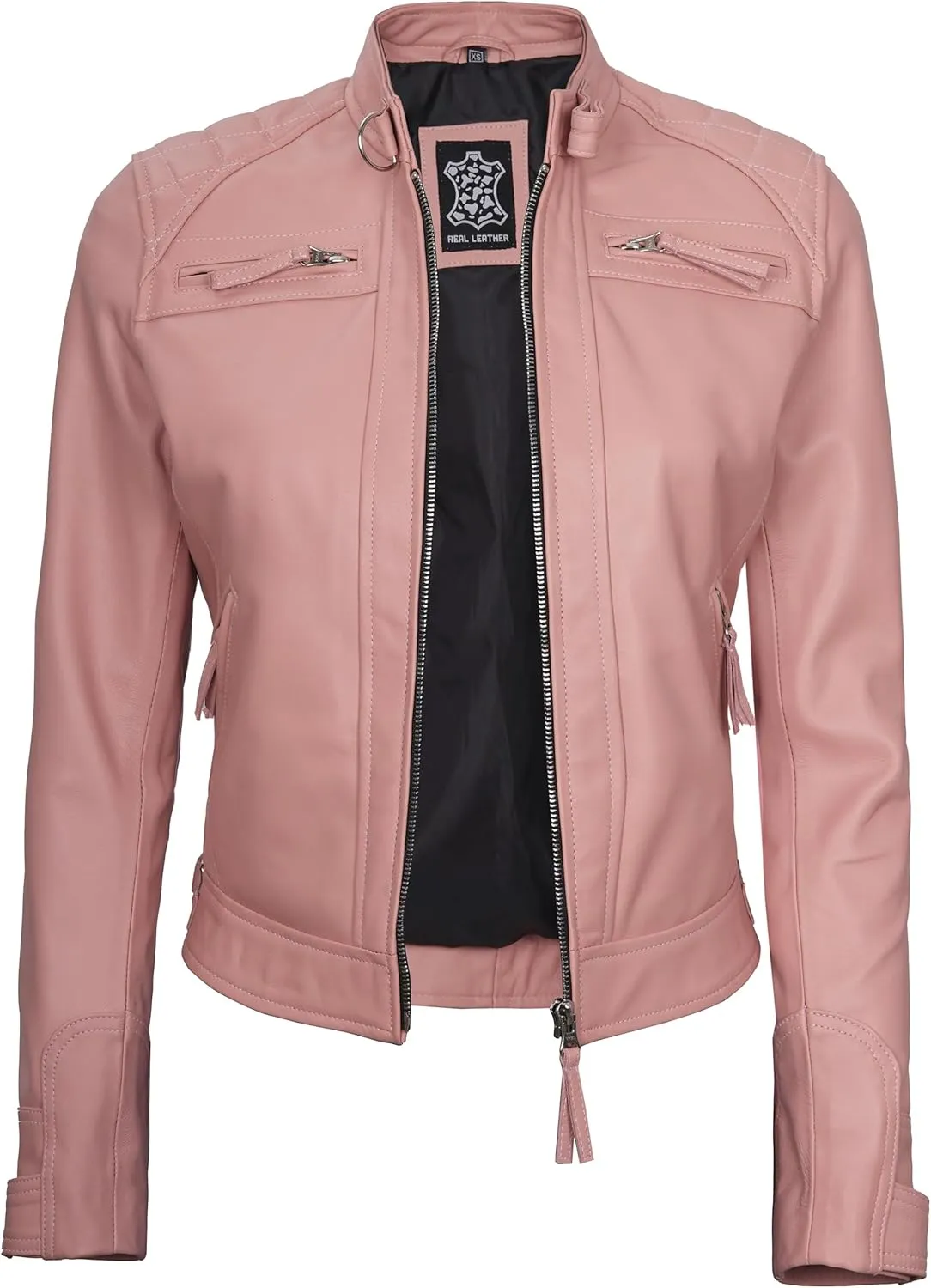 Decrum Real Womens Leather Jacket - Cafe Racer Style Leather Jackets for Women