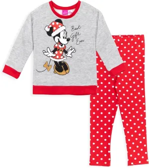 Disney Minnie Mouse Christmas Fleece Sweatshirt and Leggings Outfit Set Infant to Big Kid