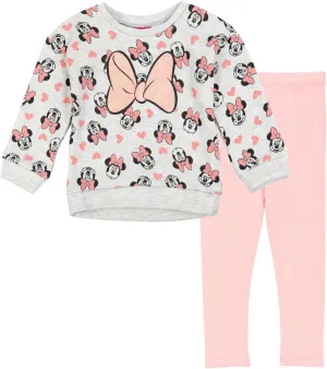 Disney Minnie Mouse Fleece Sweatshirt and Leggings Outfit Set Infant to Big Kid Sizes (12 Months - 14-16)