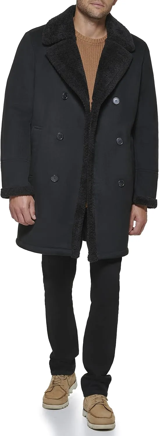 Dockers Men's Faux Shearling Midlength Overcoat