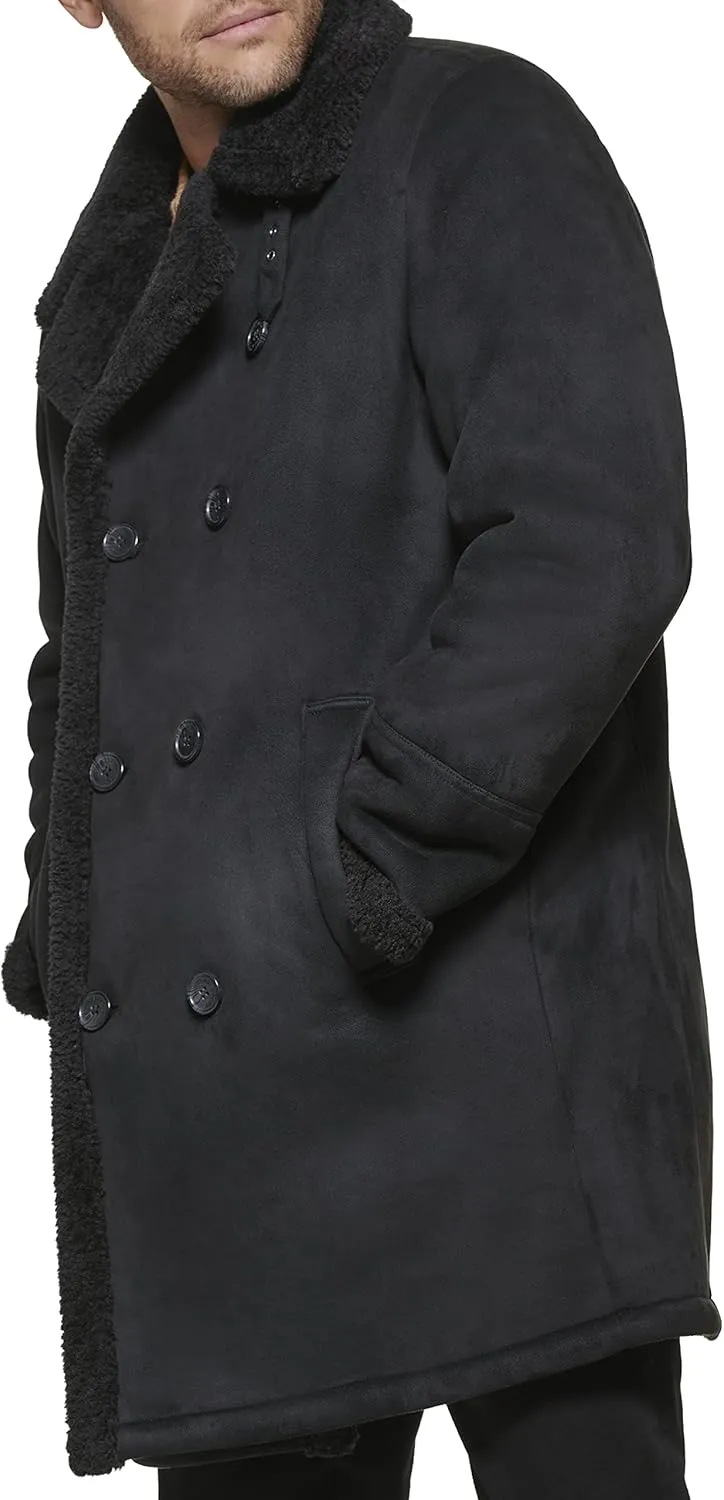 Dockers Men's Faux Shearling Midlength Overcoat