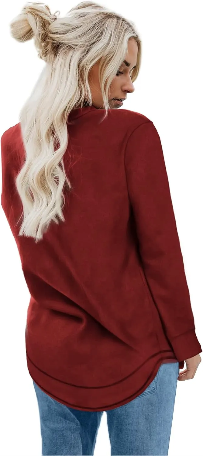 Dofaoo Sweatshirts for Women Crewneck Long Sleeve Shirts Tunic Tops for Leggings Fall Fashion