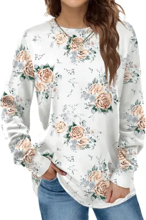 Dofaoo Sweatshirts for Women Crewneck Long Sleeve Shirts Tunic Tops for Leggings Fall Fashion