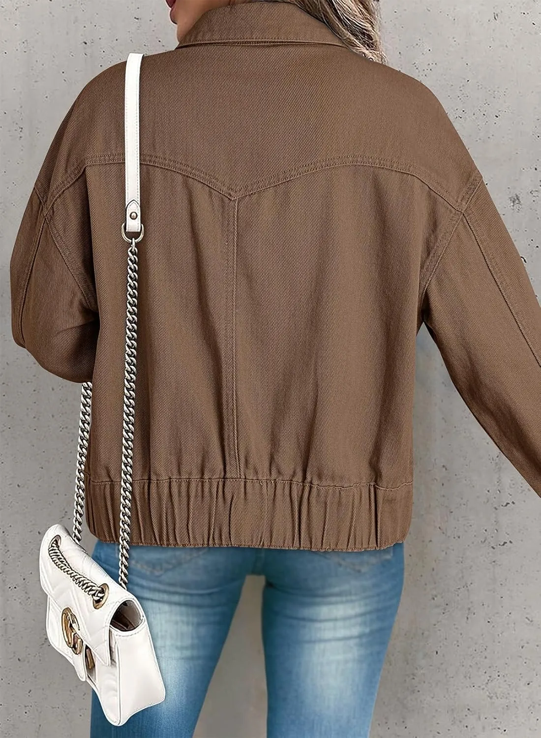 Dokotoo Women's Cargo Jean Jacket - Cropped Button Spring Fashion Coat for Women