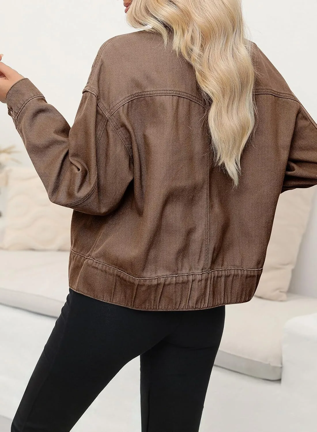 Dokotoo Women's Cargo Jean Jacket - Cropped Button Spring Fashion Coat for Women