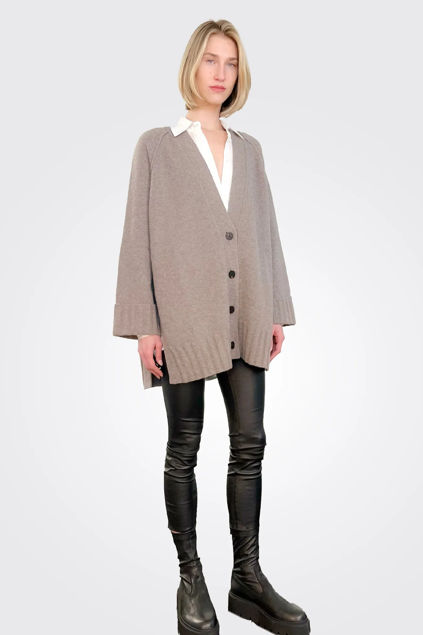 Eco Cashmere Cardigan - Taupe