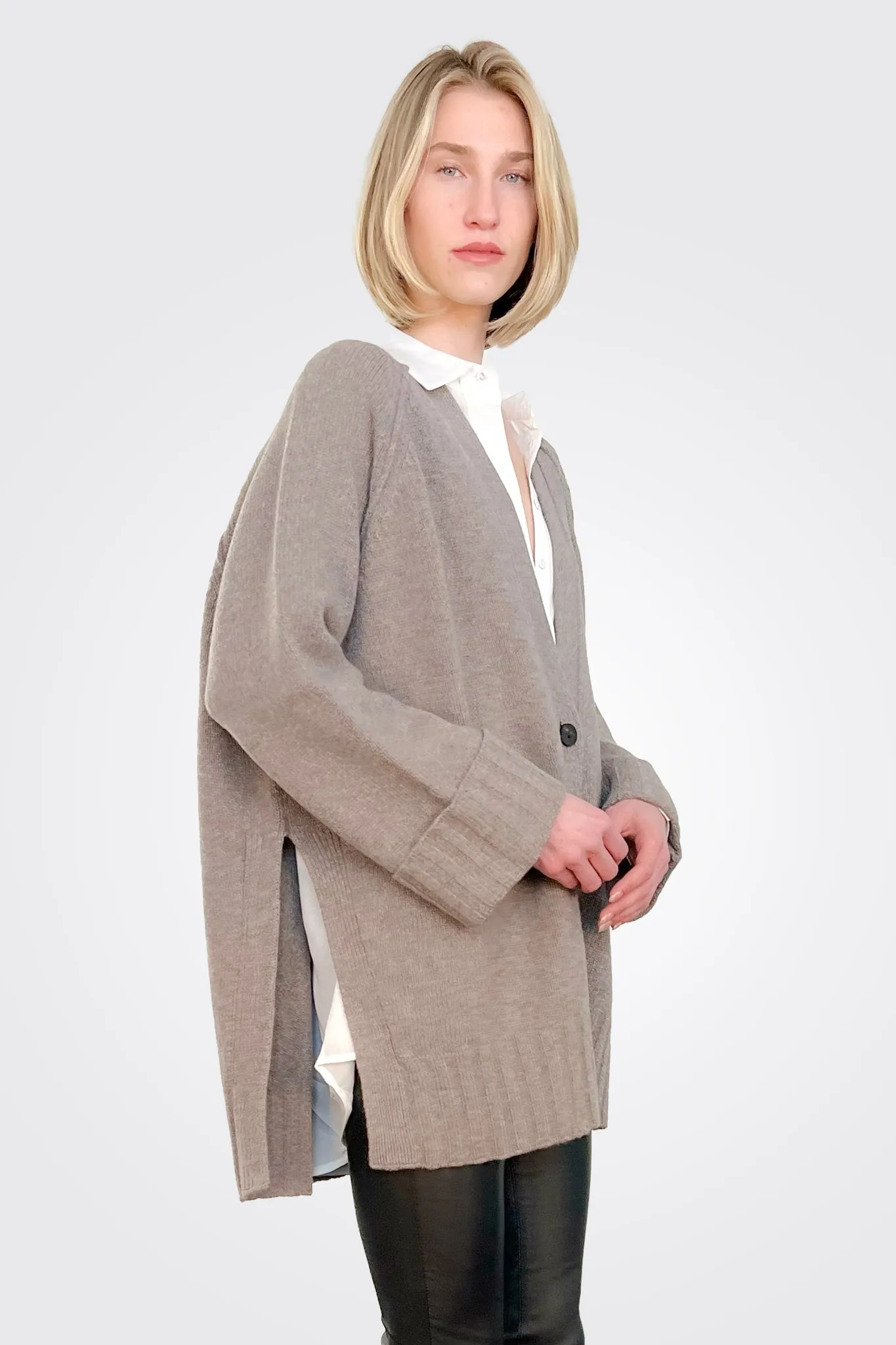 Eco Cashmere Cardigan - Taupe