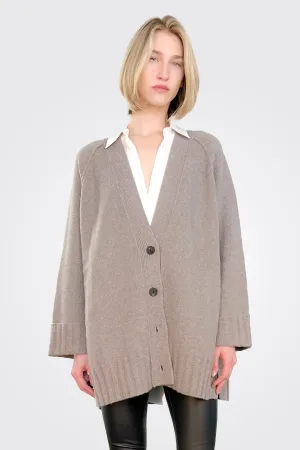Eco Cashmere Cardigan - Taupe