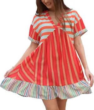 ETCYY NEW Summer Dresses for Women Oversized Short Sundresses Boho Beach Cover Up Dress