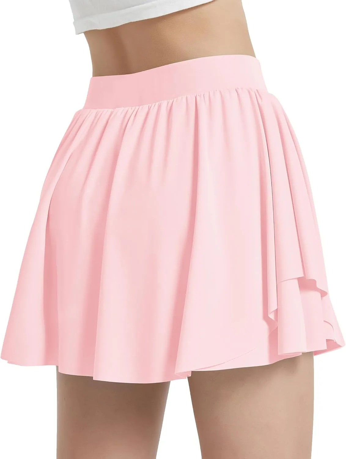 EXARUS Girls Tennis Skirts with Pockets Kids Athletic Skorts Golf Cheer Mini Tiered Skirt High Waisted Shorts 6-14Y